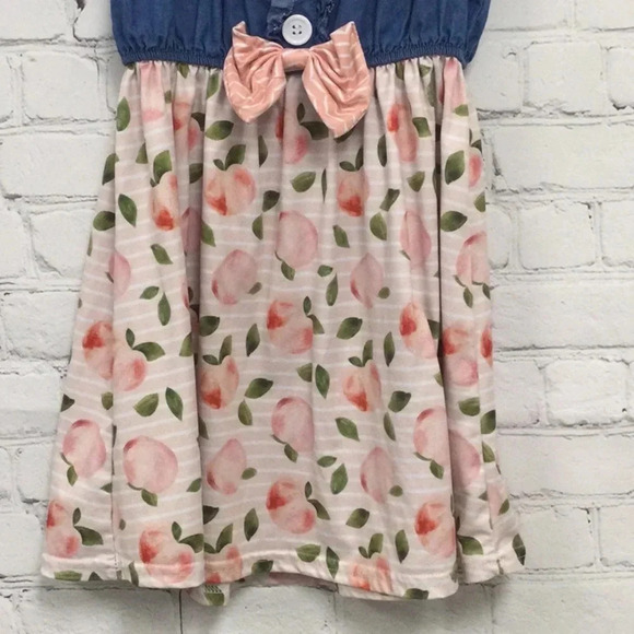 Wellie Kate Peach Jean Dress size 6/7T - Picture 3 of 5